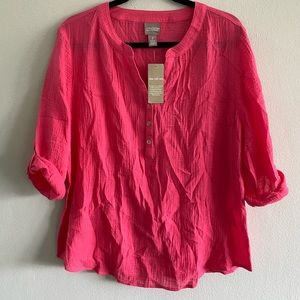 Chico’s Magenta Soft Cotton Top